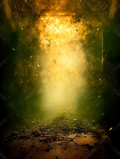 Imagem De Fundo, Explosão De Fumaça E Nuvens Em Tons Verdes 37