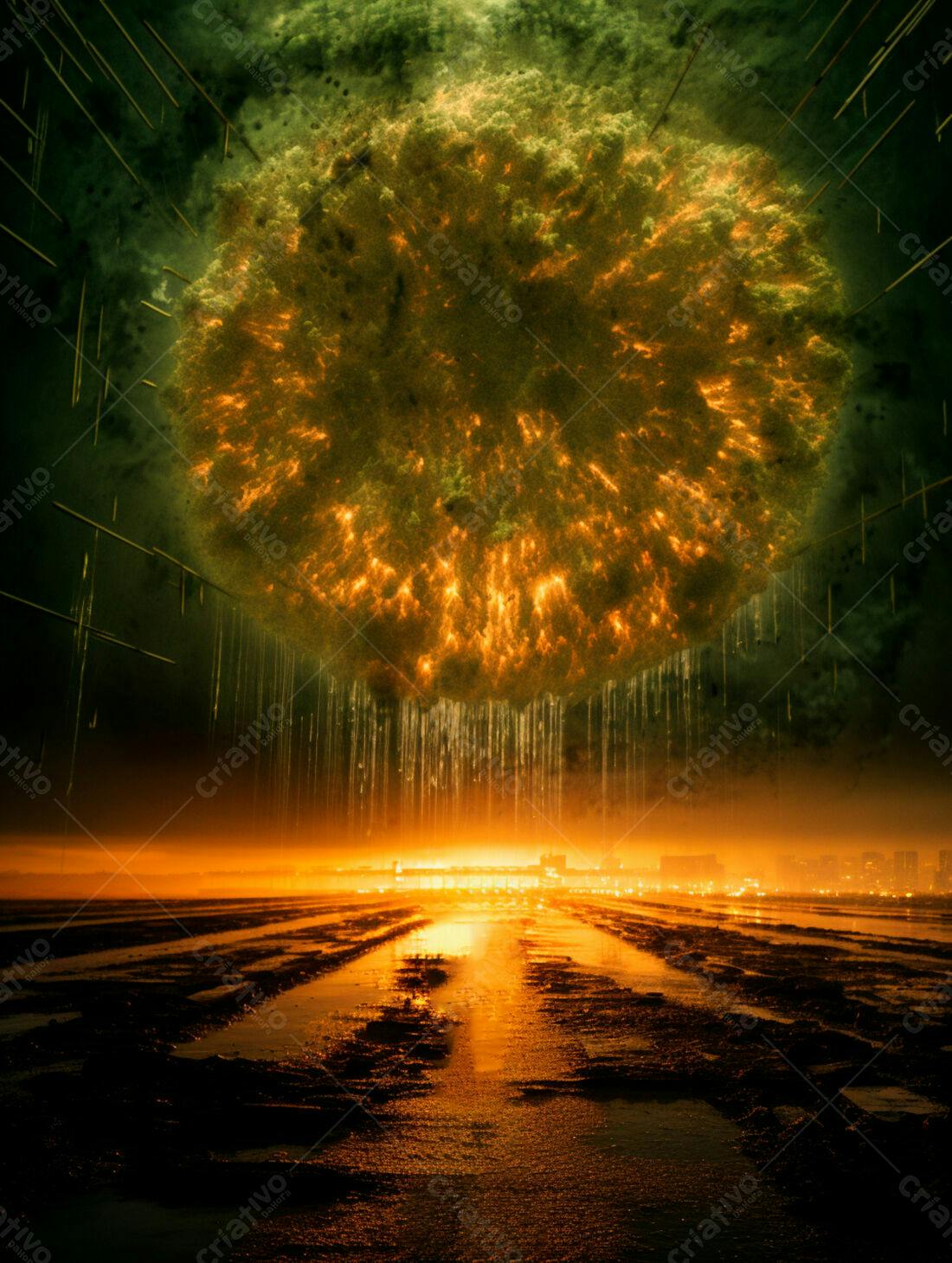 Explosão apocalíptica sobre cidade