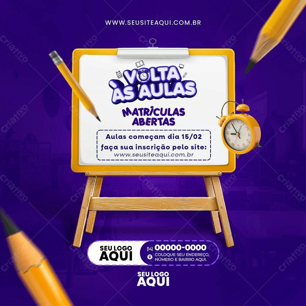 VOLTA ÀS AULAS | MATRÍCULAS ABERTAS | ESCOLA | PSD EDITÁVEL