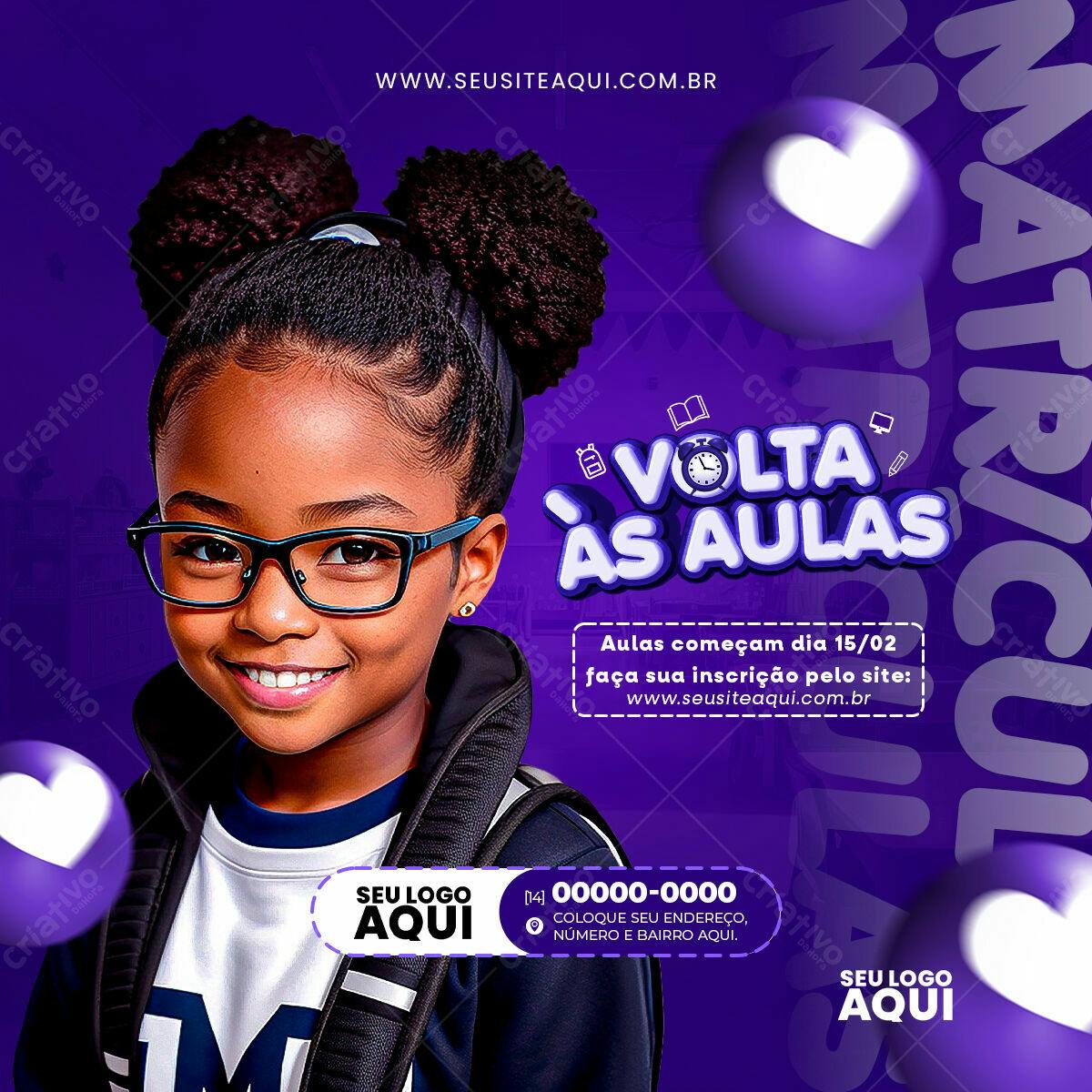 Flyer Volta às Aulas PSD Editável