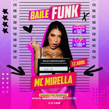 Flyer balada funk evento