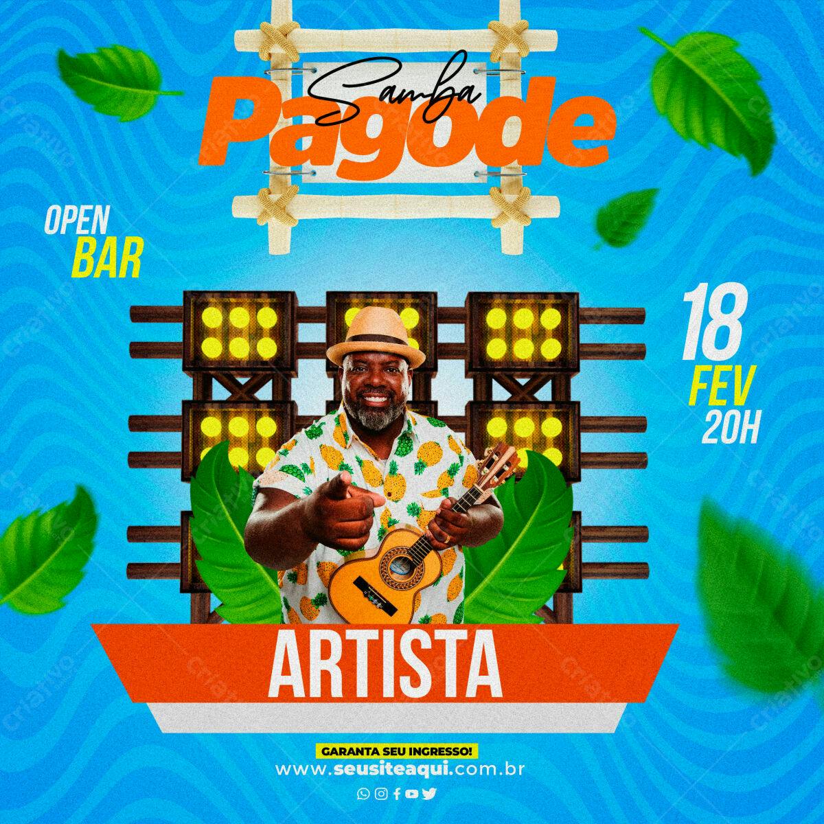 Flyer Samba Pagode PSD Editável