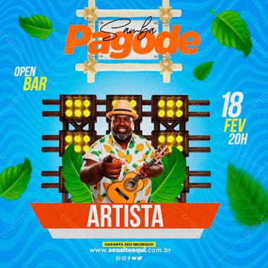 Flyer 3d balada pagode evento