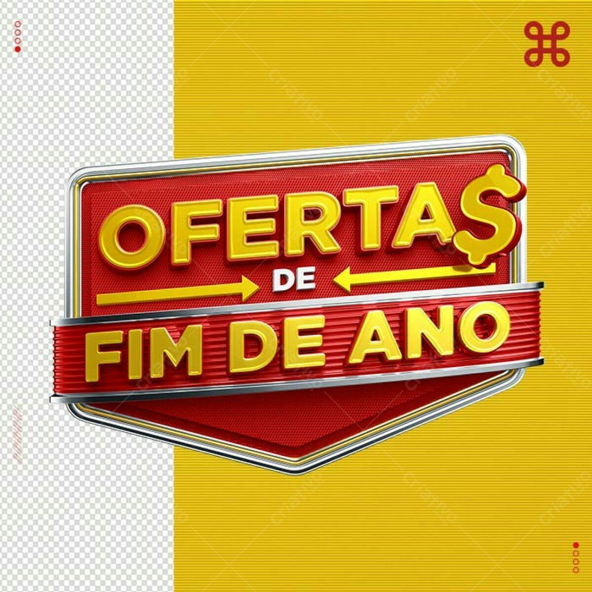 Badge Ofertas de Fim de Ano PSD Editável