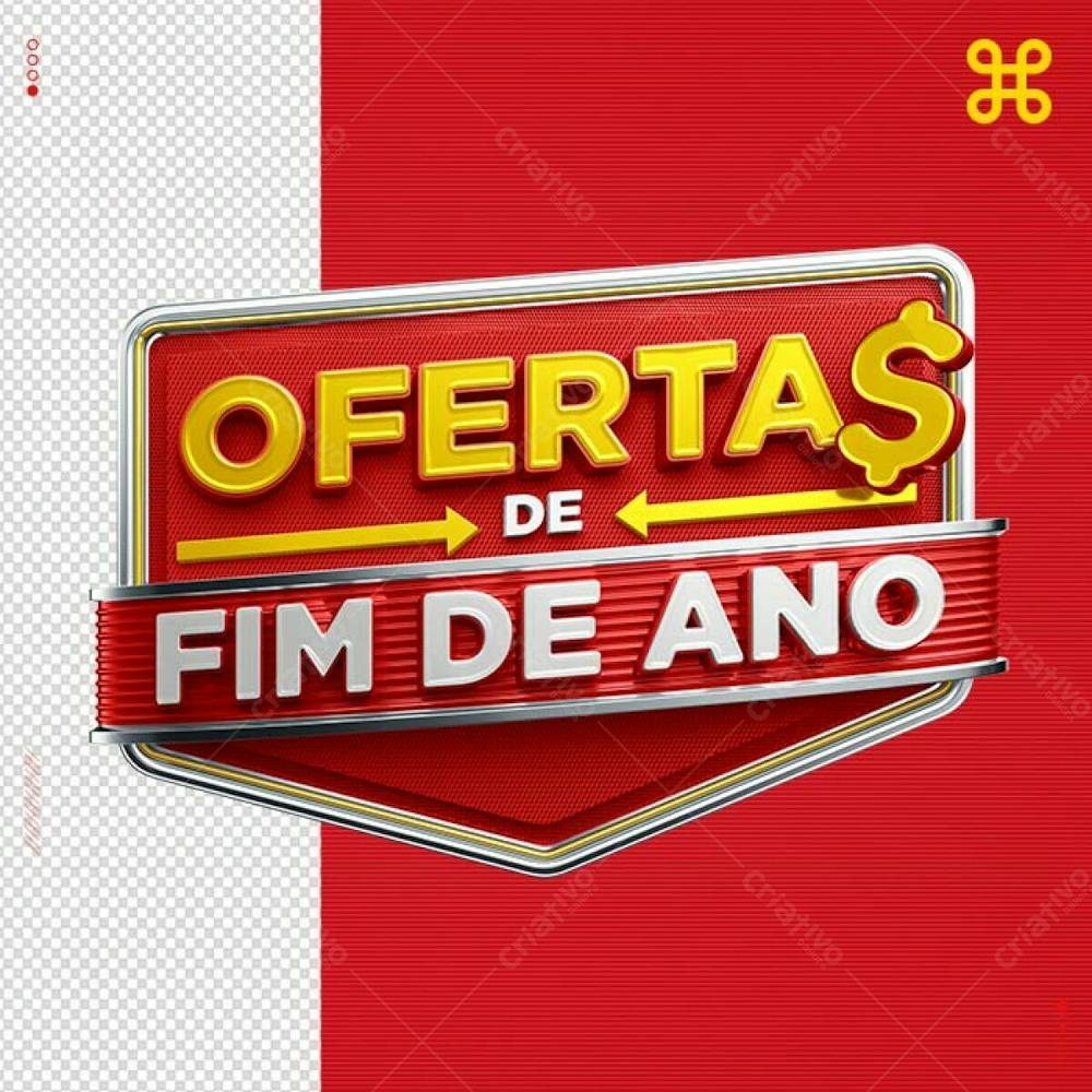 LOGO 3D OFERTAS DE FIM DE ANO - COR VERMELHA
