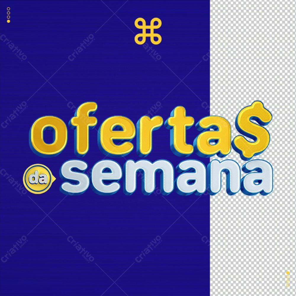 LOGO 3D OFERTAS DA SEMANA - COR AZUL