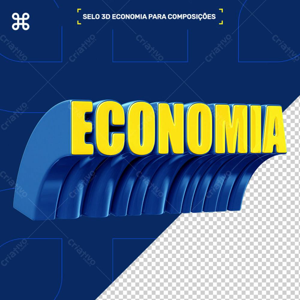 LOGO 3D ECONOMIA - COR AZUL