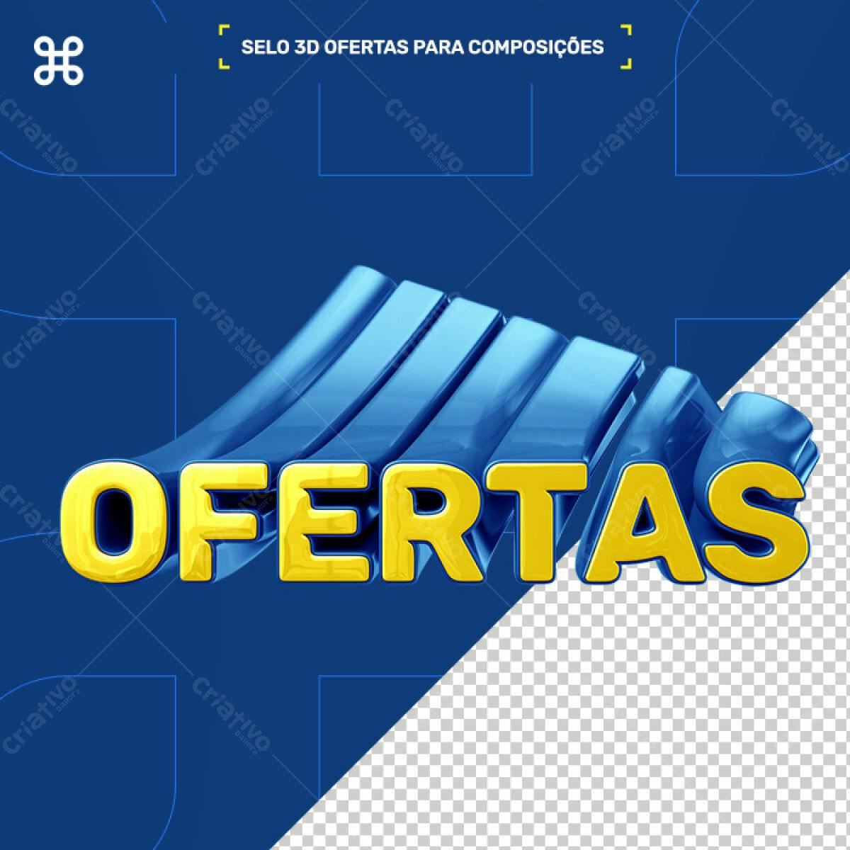 Selo 3D Ofertas para Composições PSD Editável
