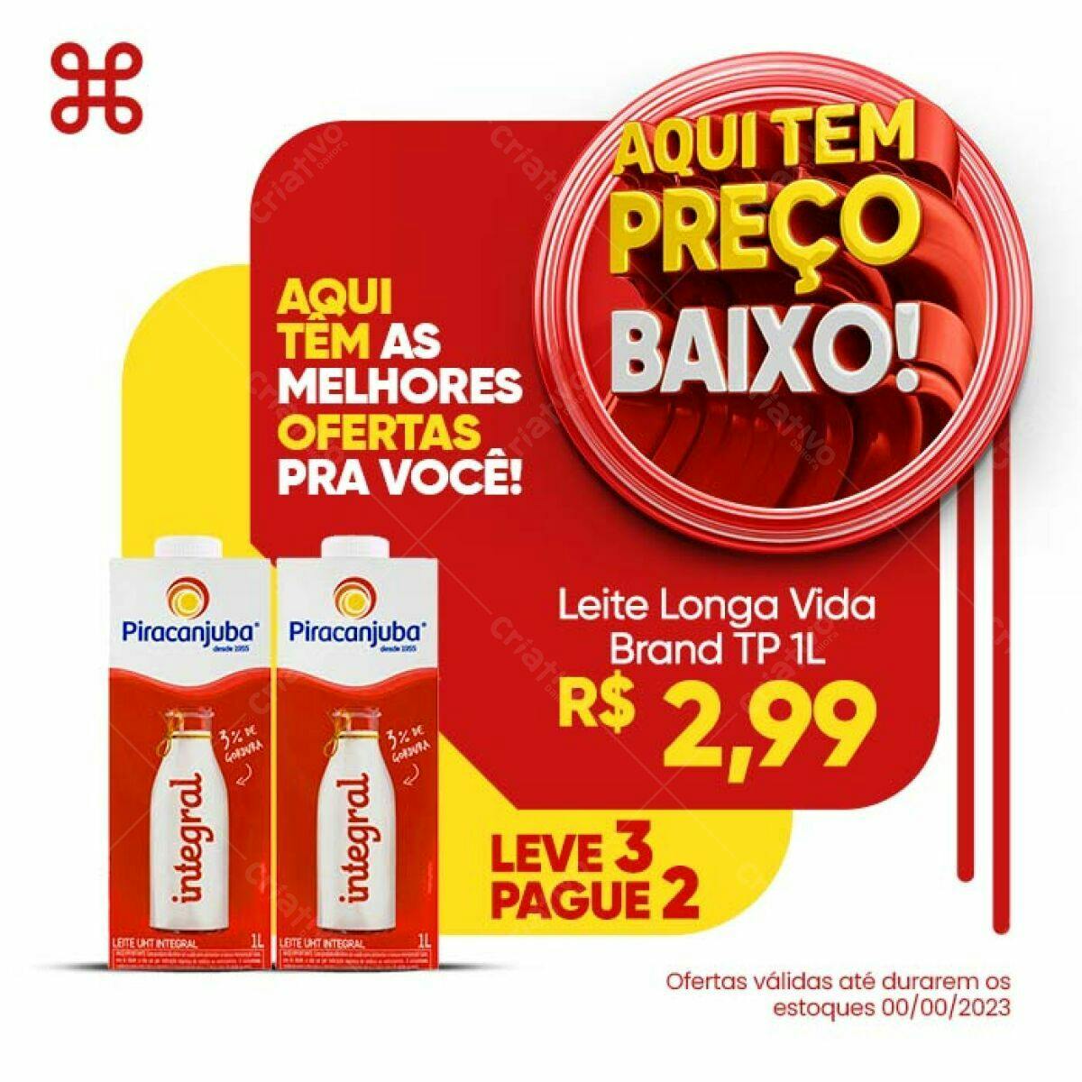 Flyer de Promoção de Leite Longa Vida PSD Editável