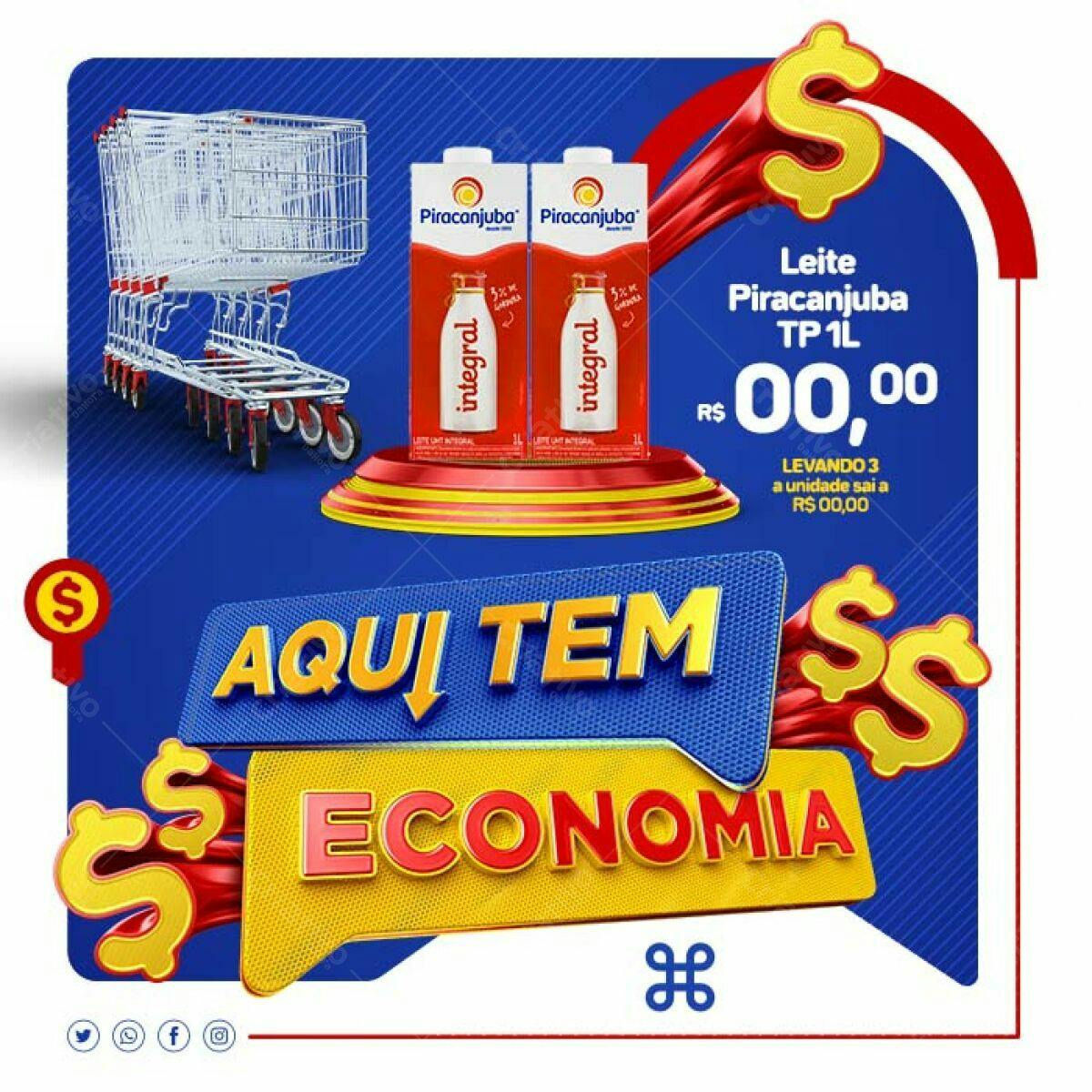 Flyer de Promoção de Leite Piracanjuba PSD Editável