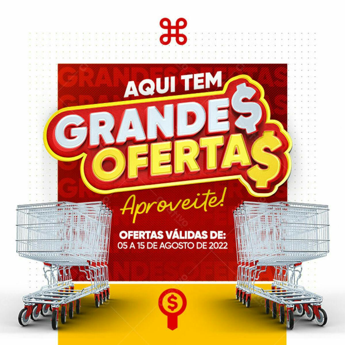 Flyer Grandes Ofertas Agosto PSD Editável