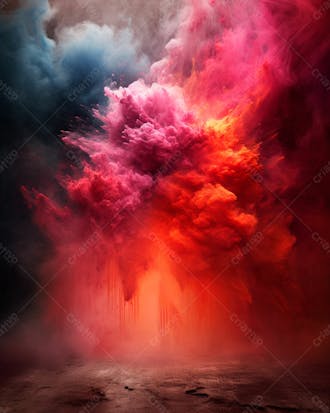 Imagem de fundo, explosão de fumaça colorida e poeira 2