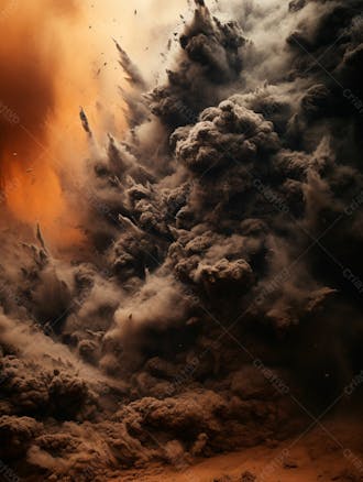 Imagem de fundo, explosão de fumaça escura e poeira 1