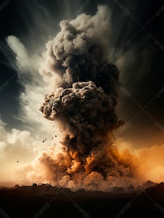 Imagem de fundo, explosão de fumaça escura e poeira 2