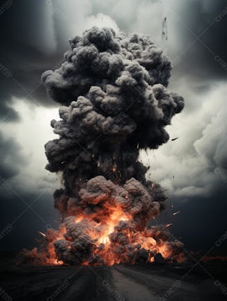 Imagem de fundo, explosão de fumaça escura e poeira 7