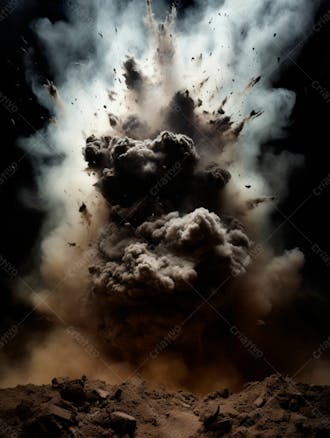 Imagem de fundo, explosão de fumaça escura e poeira 11