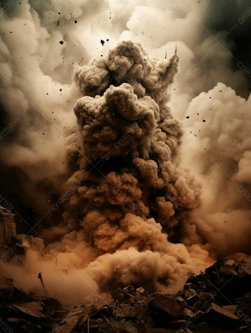 Imagem De Fundo, Explosão De Fumaça Escura E Poeira 13