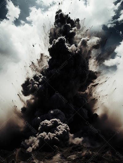 Imagem De Fundo, Explosão De Fumaça Escura E Poeira 19