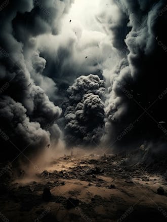 Imagem de fundo, explosão de fumaça escura e poeira 20