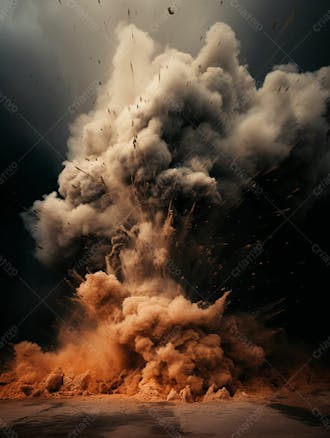 Imagem de fundo, explosão de fumaça escura e poeira 22
