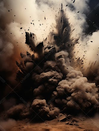 Imagem de fundo, explosão de fumaça escura e poeira 23