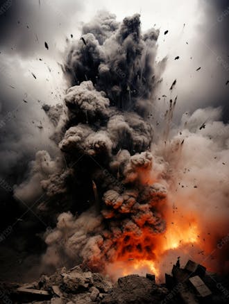 Imagem de fundo, explosão de fumaça escura e poeira 24