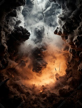 Imagem de fundo, explosão de fumaça escura e poeira 26