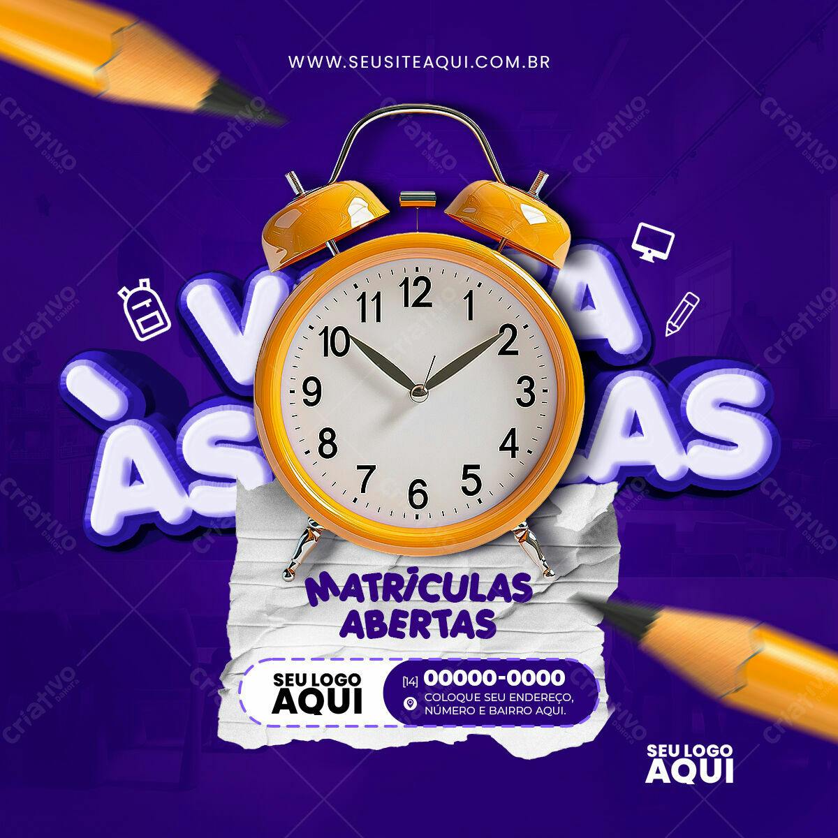 Flyer Matrículas Abertas PSD Editável