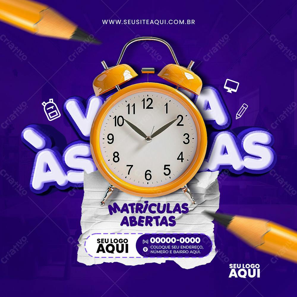 VOLTA ÀS AULAS | MATRÍCULAS ABERTAS | ESCOLA | PSD EDITÁVEL