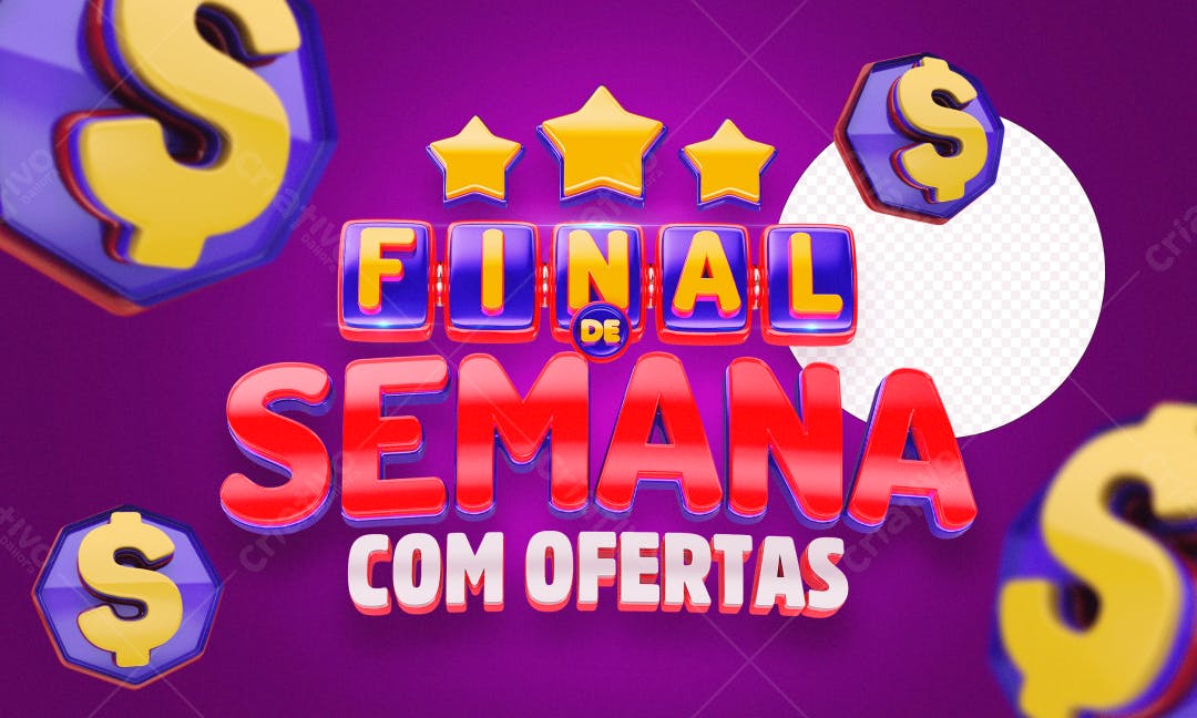 Banner Final de Semana com Ofertas PSD Editável