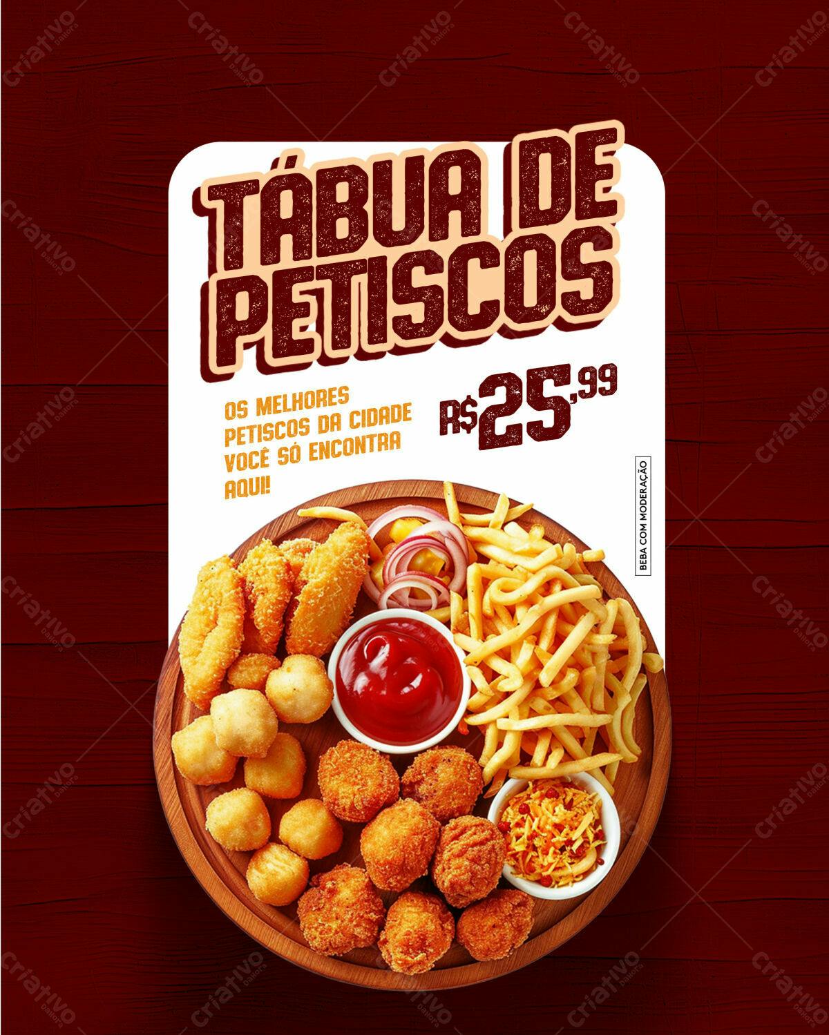 Flyer Tábua de Petiscos PSD Editável