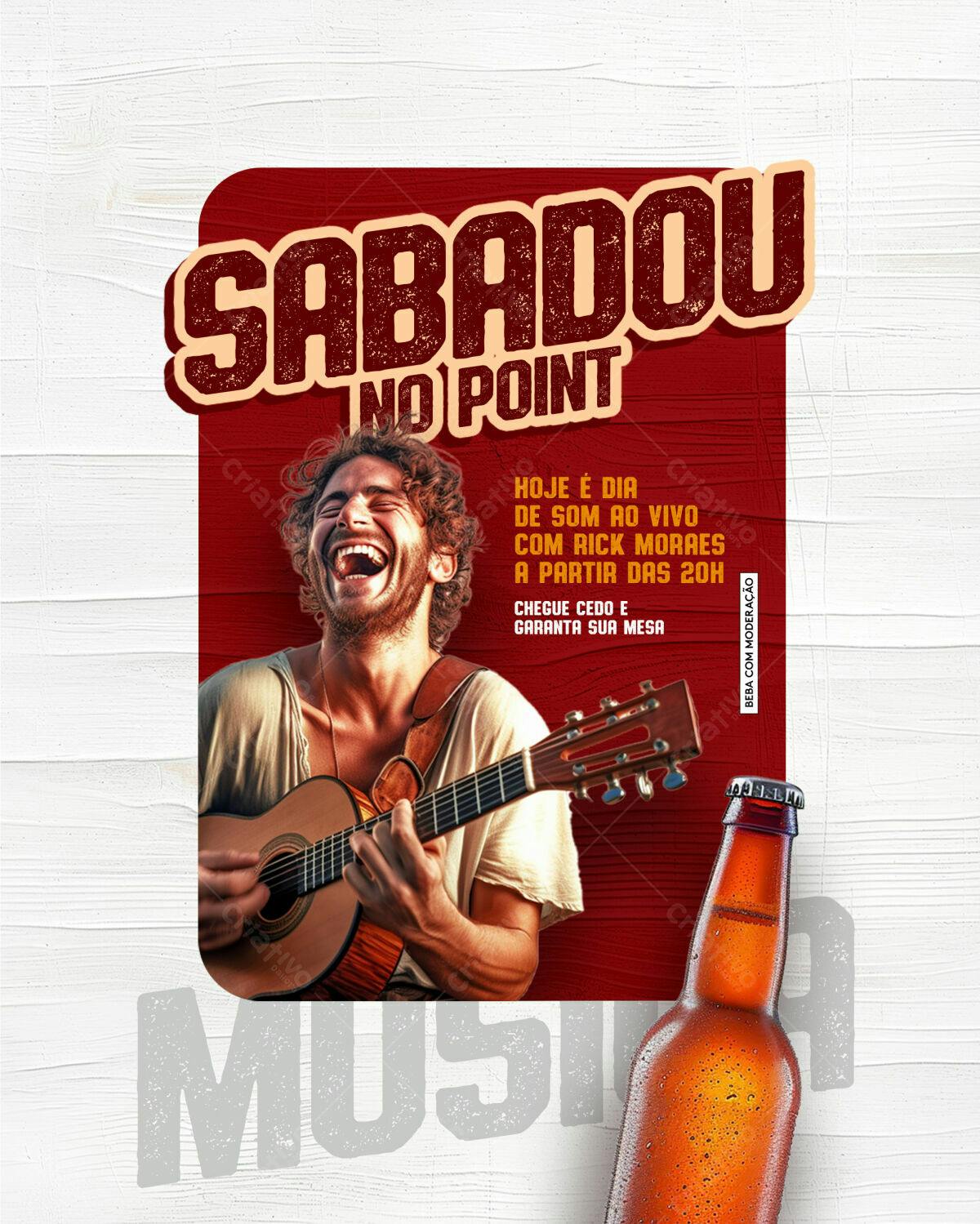 Flyer para Show Musical Sábados no Point PSD Editável