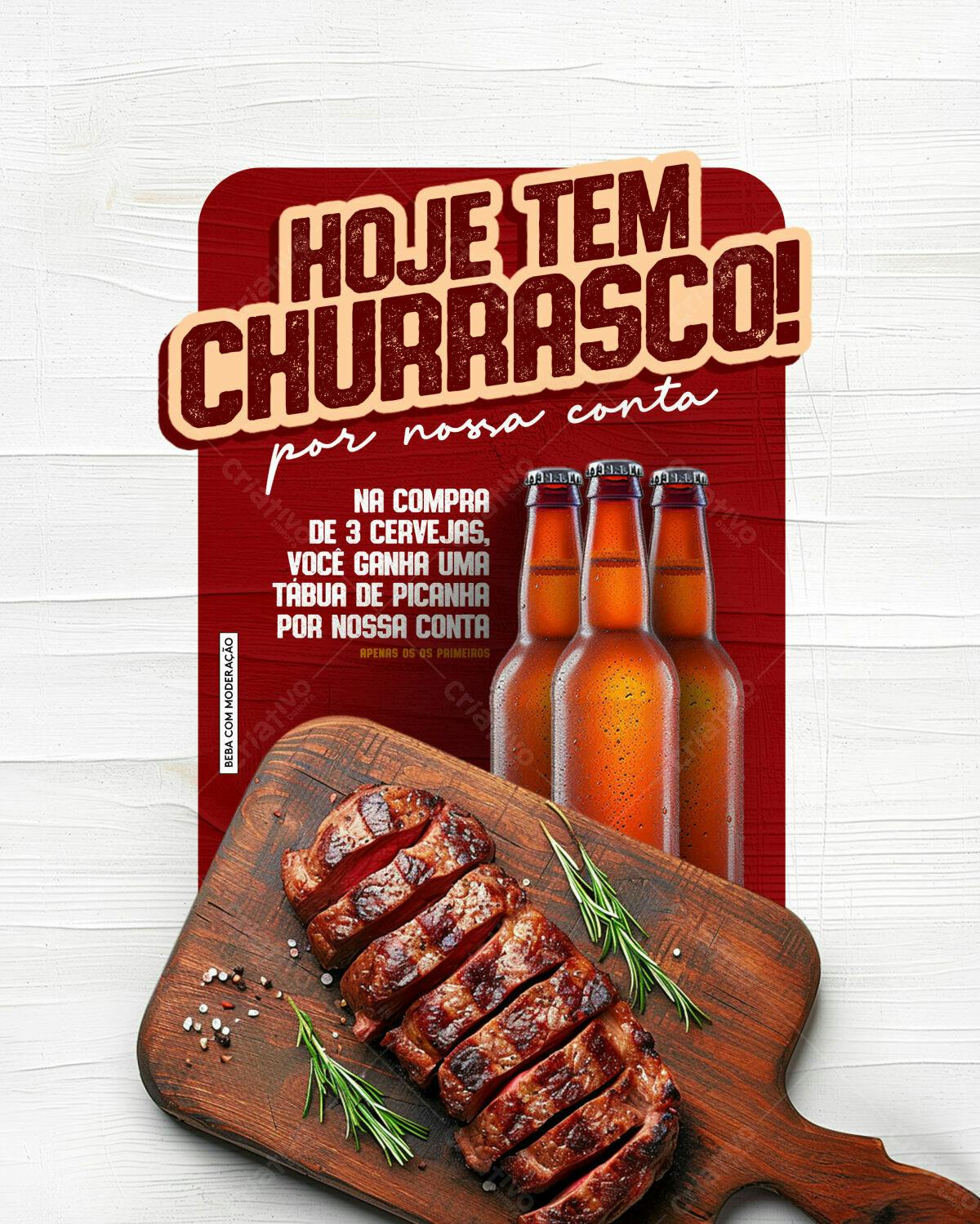 Flyer Churrasco Grátis PSD Editável