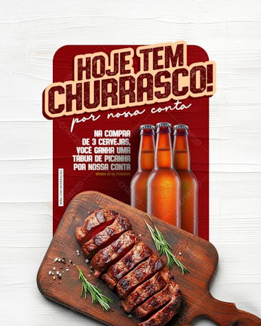 Social media bar e petiscaria hoje tem churrasco