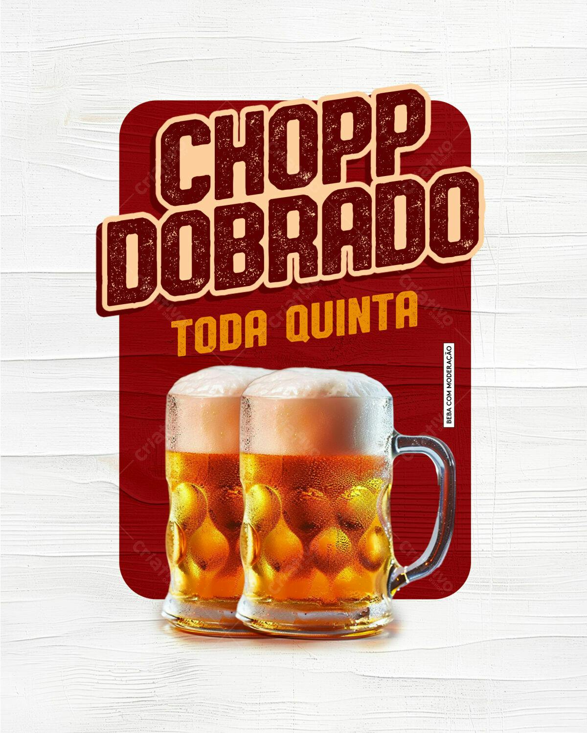 Flyer Chopp Dobrado Toda Quinta PSD Editável