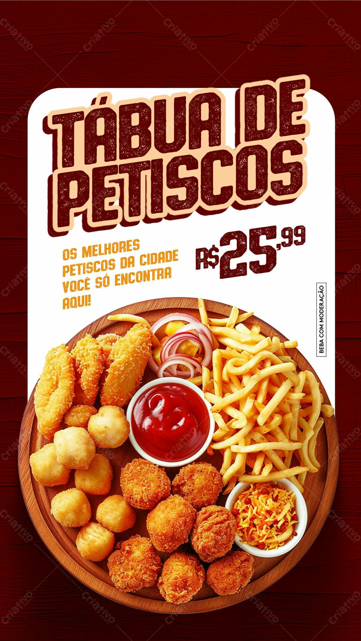 Flyer Tábua de Petiscos PSD Editável