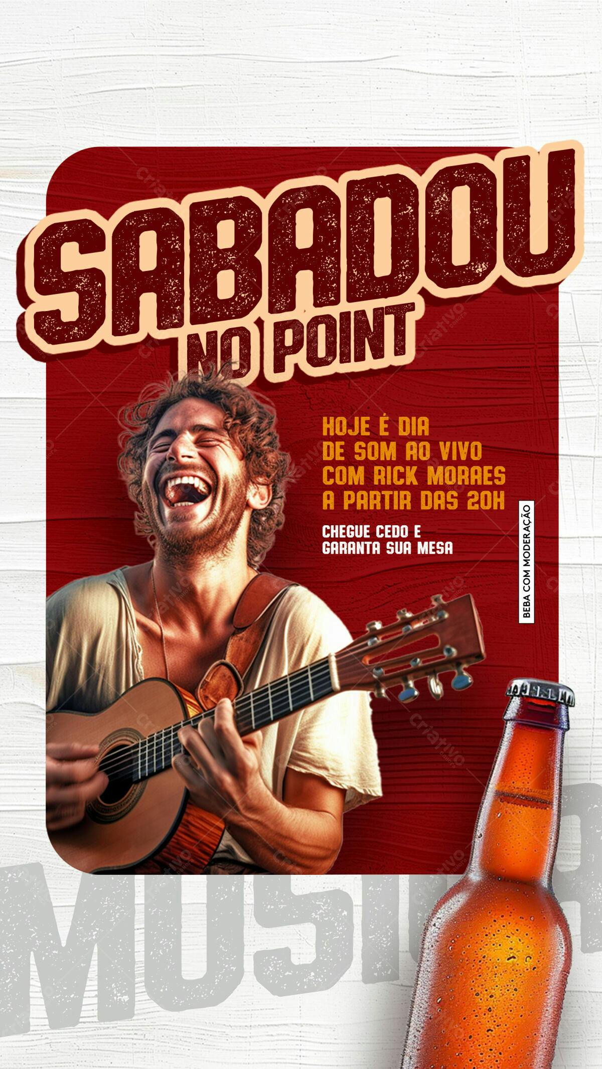 Flyer para Show Musical com Rick Moraes PSD Editável