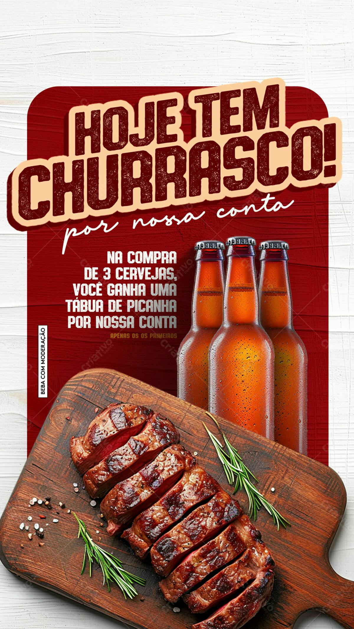 Flyer Churrasco com Promoção PSD Editável