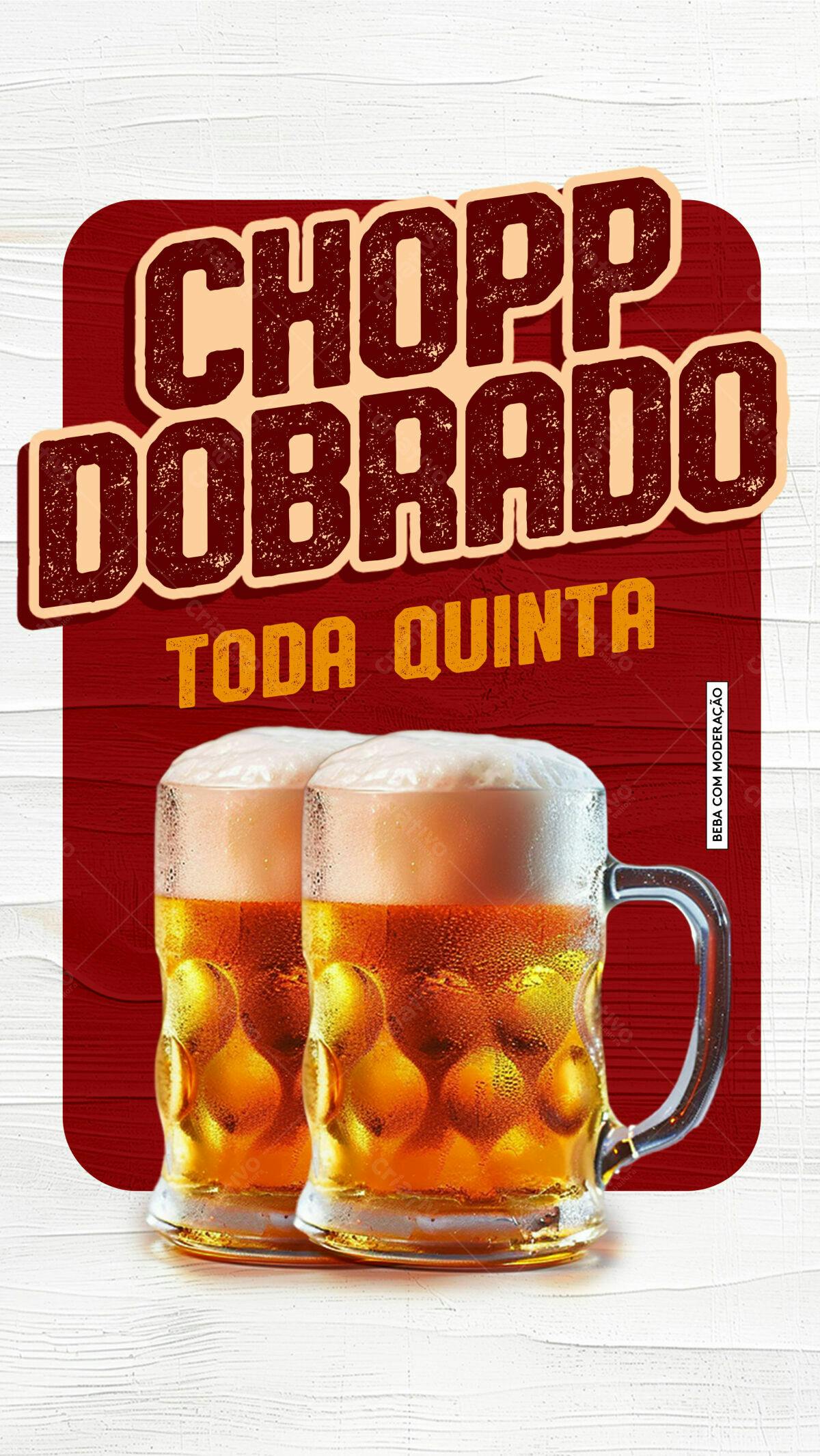 Flyer Chopp Dobrado Toda Quinta PSD Editável