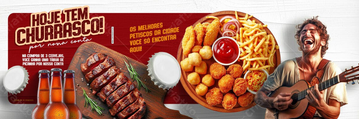 Banner Churrasco com Música ao Vivo PSD Editável