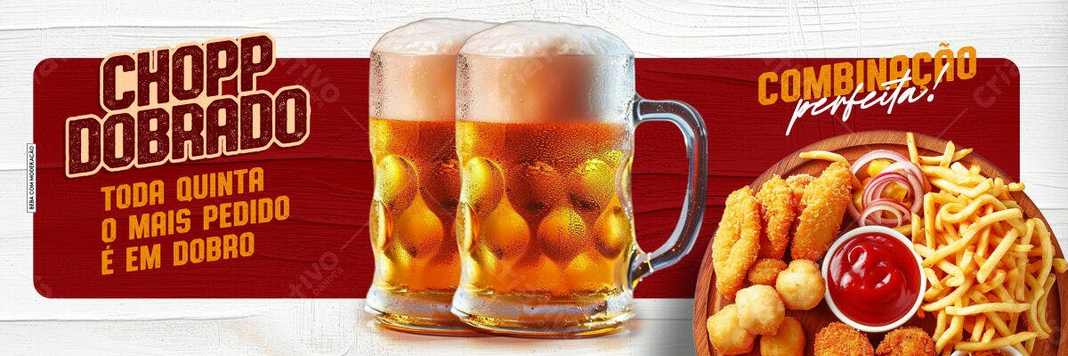 Banner Chopp Dobrado Toda Quinta PSD Editável