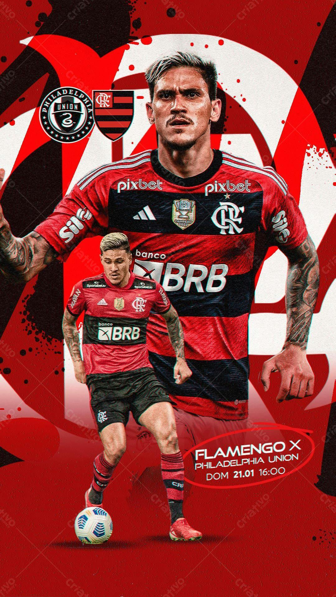 Story de Instagram Flamengo x Philadelphia Union PSD Editável