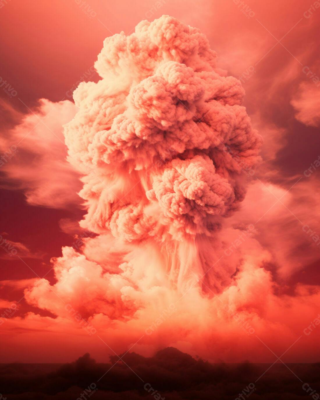 Explosão nuclear tons avermelhados