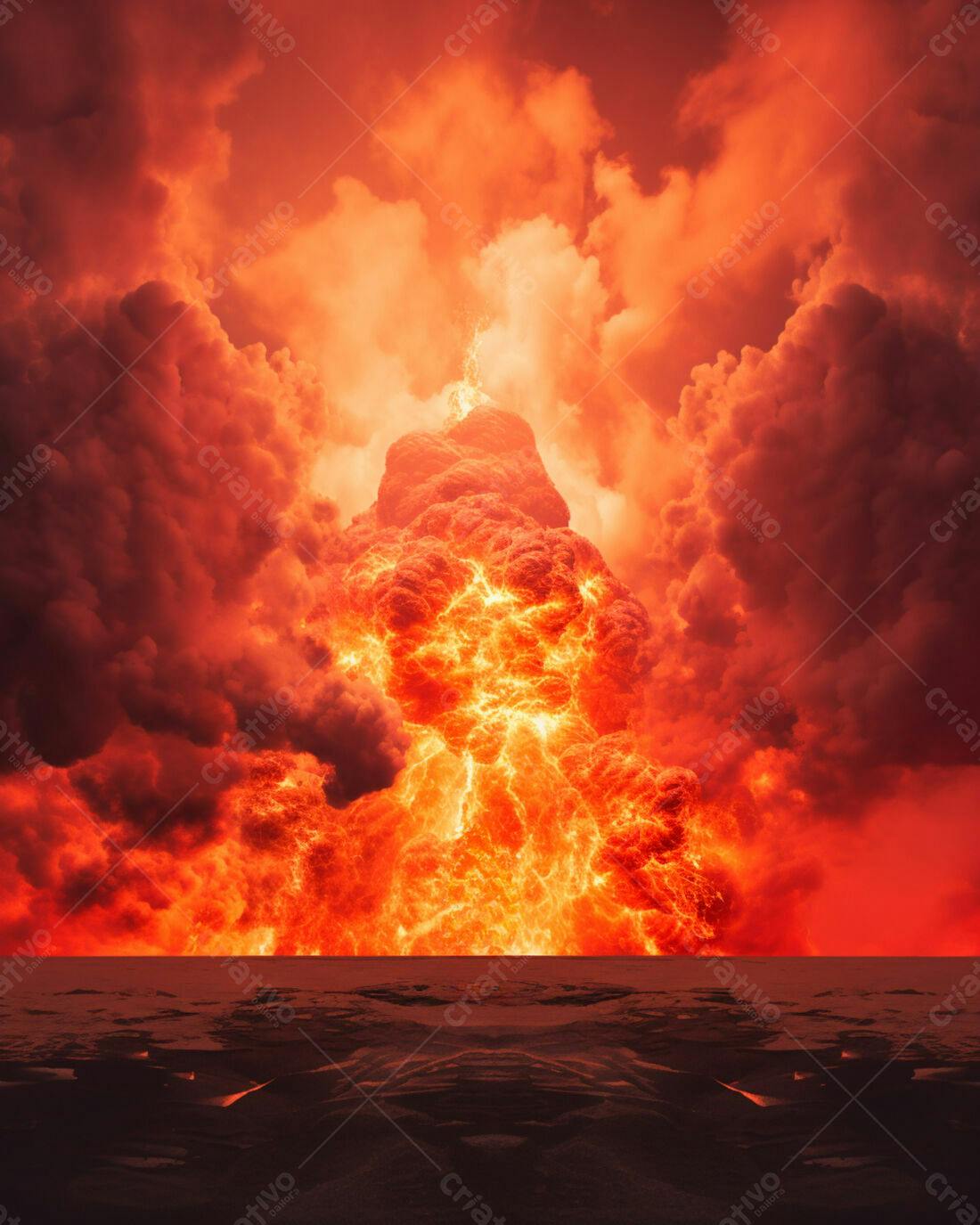 Explosão vulcânica infernal