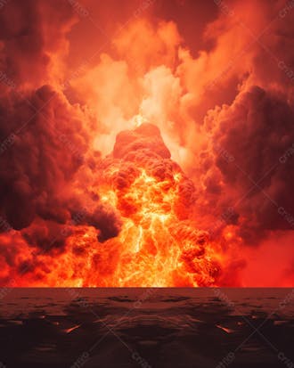Imagem de fundo de uma explosão de fogo e fumaça 9