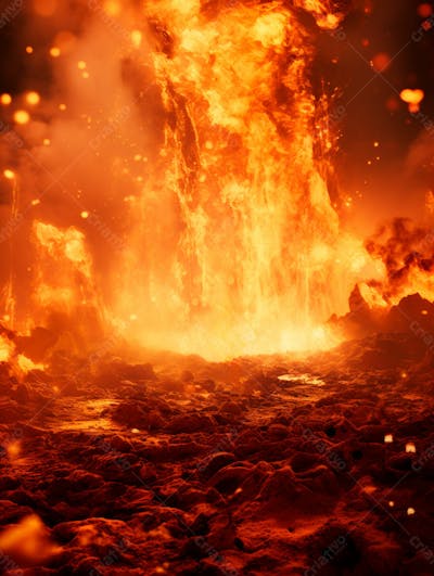 Imagem De Fundo De Uma Explosão De Fogo E Fumaça 12