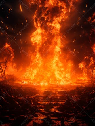 Imagem de fundo de uma explosão de fogo e fumaça 14