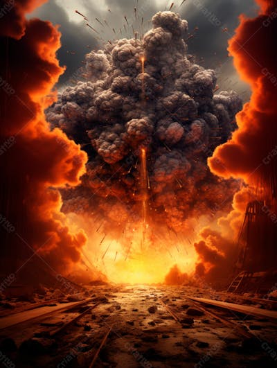 Imagem De Fundo De Uma Explosão De Fogo E Fumaça 18