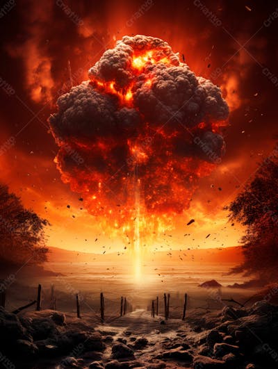 Imagem De Fundo De Uma Explosão De Fogo E Fumaça 19