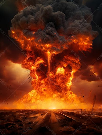 Imagem De Fundo De Uma Explosão De Fogo E Fumaça 20
